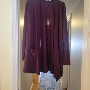 Zenana Outfitters Deep Purple / Plum Cardigan